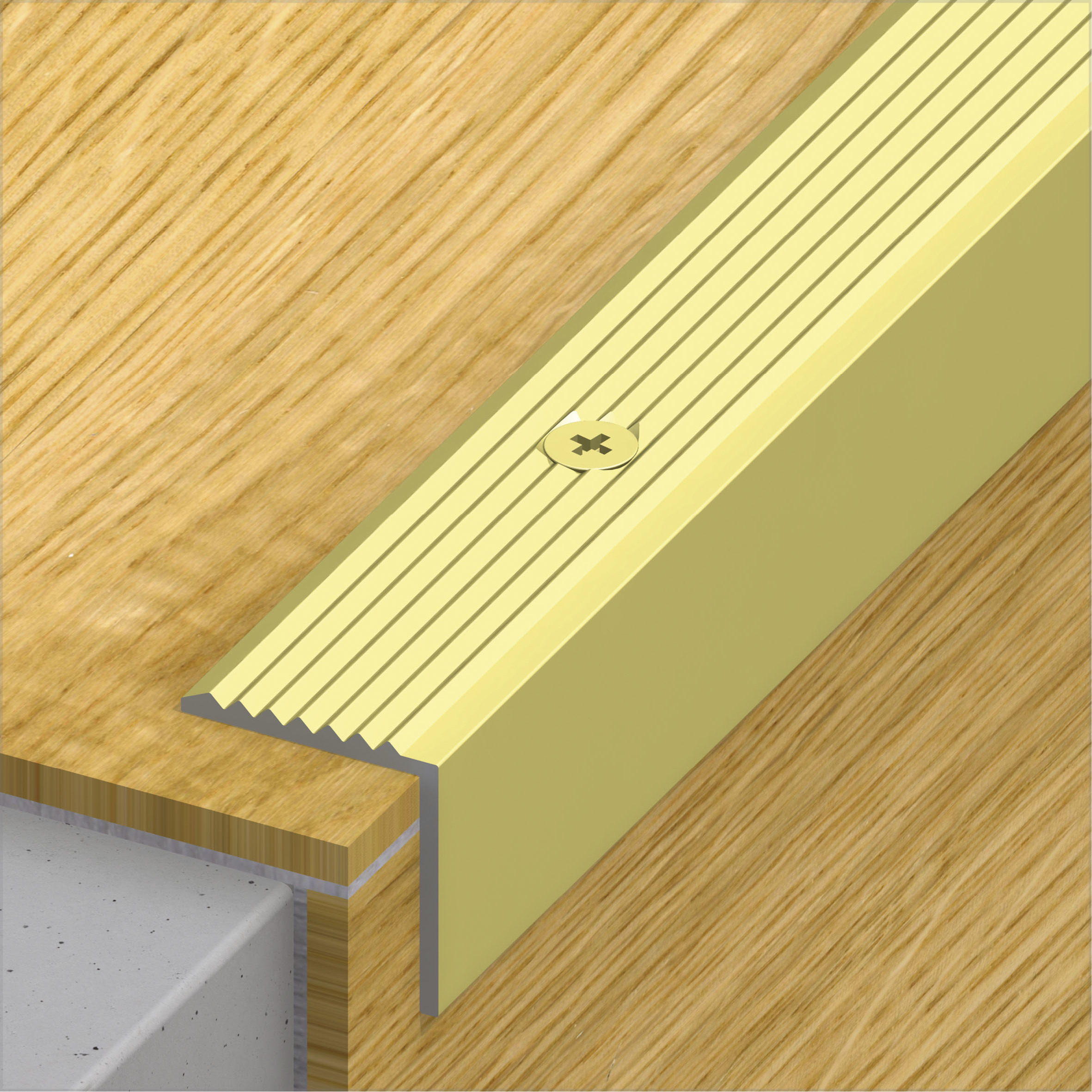 Treppen-Profil, schmal, gerillt, gelocht