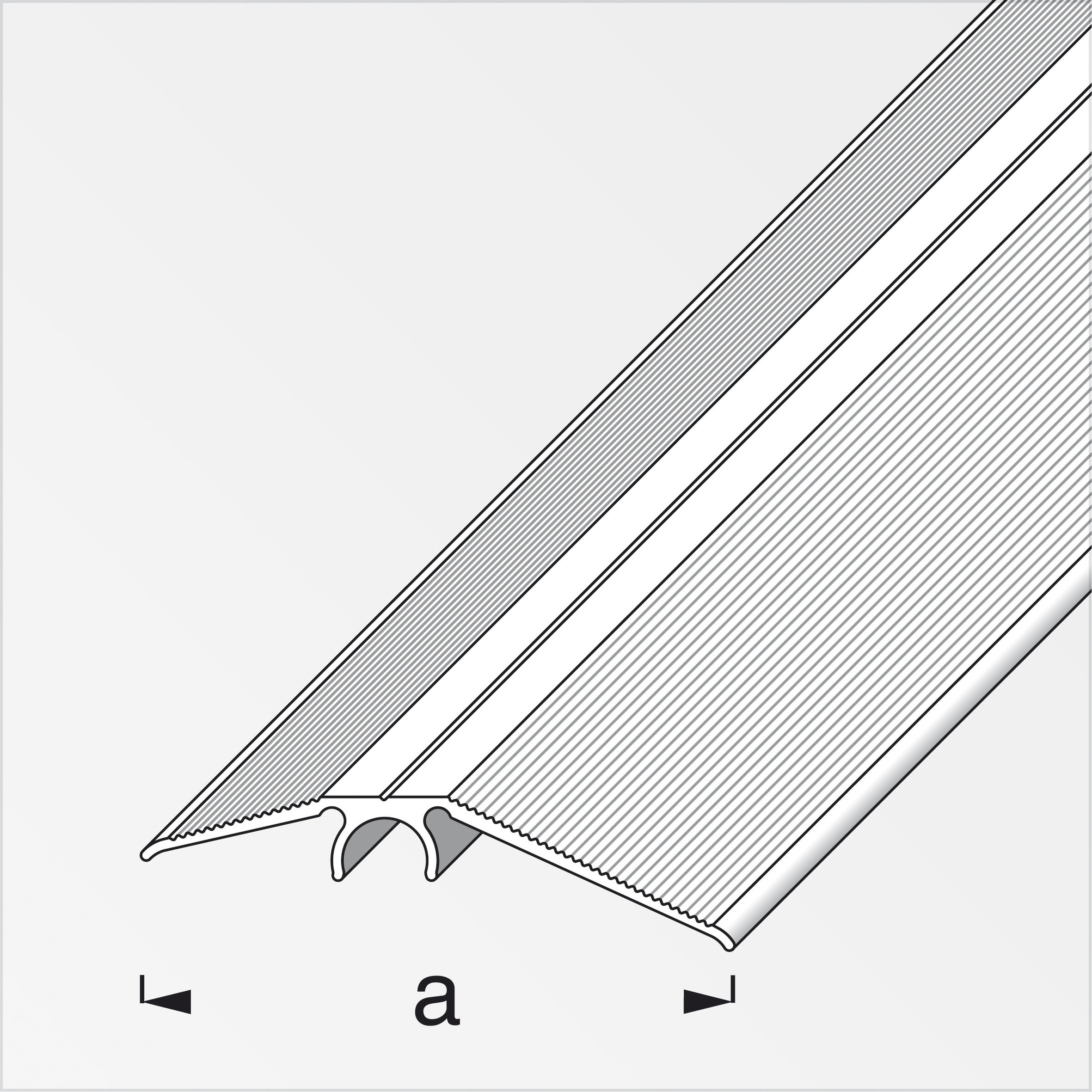 Alfer Niveauausgleichsprofil 1m Clipstech Aluminium Messing 56 mm 