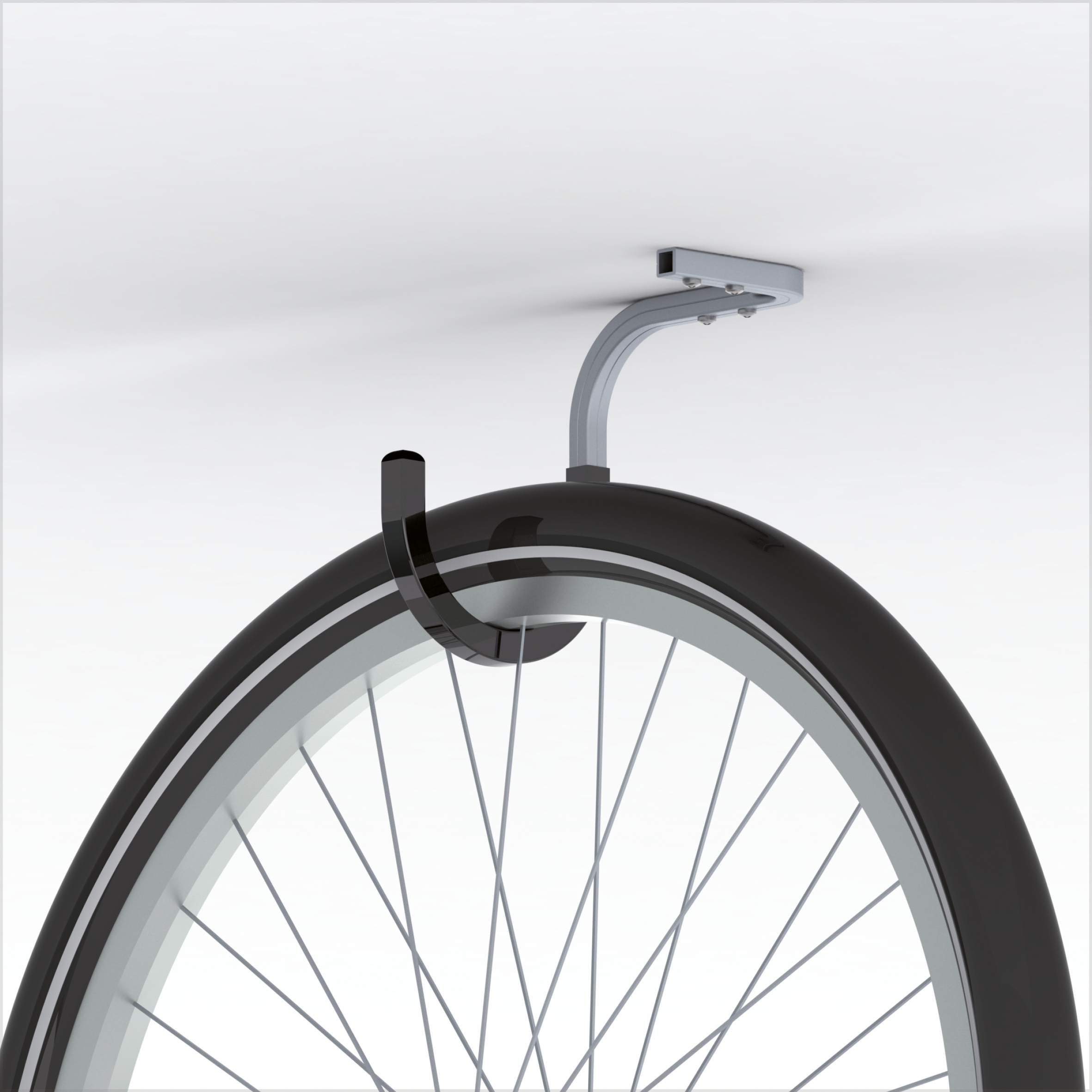 coaxis®-Wand- und Decken-Fahrradhaken, gummiert
